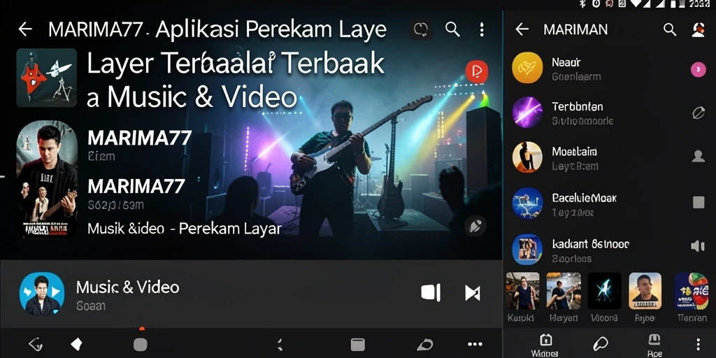 Antarmuka aplikasi MARIMA77 untuk perekaman layar yang sederhana dan efektif.