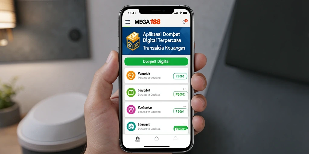 Antarmuka MEGA188 yang sederhana dan fungsional untuk Dompet Digital.