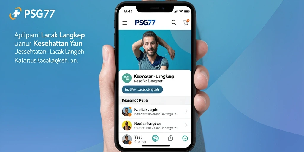 Screenshot utama PSG77 menunjukkan antarmuka user-friendly dan fitur pelacakan langkah.
