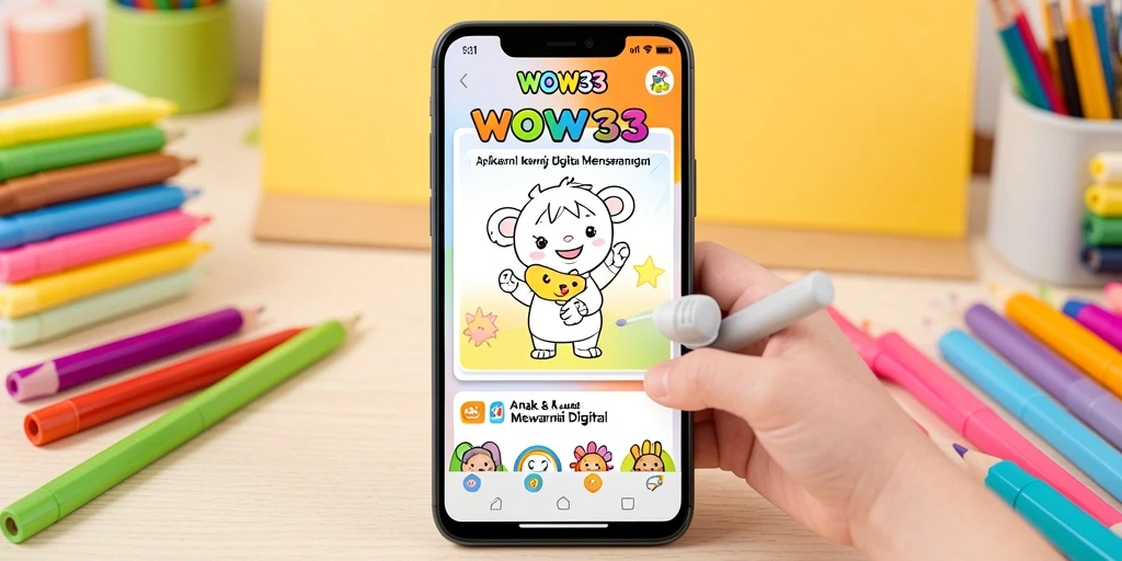Antarmuka menarik dari aplikasi Mewarnai Digital WOW33.
