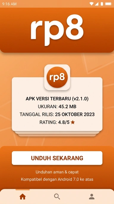 Tampilan halaman APK rp8