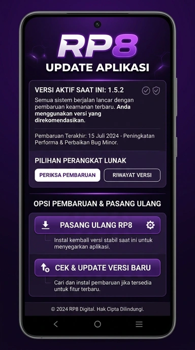 Tampilan riwayat versi rp8
